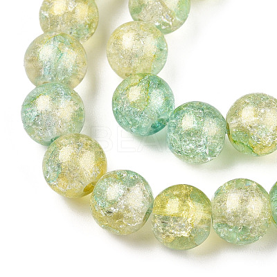 Baking Paint Crackle Glass Bead Strands X1-DGLA-R053-03F-1