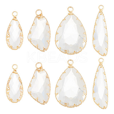 8Pcs 4 Styles Brass Glass Pendants KK-AR0003-56-1