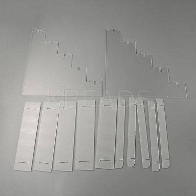 5-Layer Rectangle Acrylic Minifigures Organizer Display Risers ODIS-WH0038-38C-1