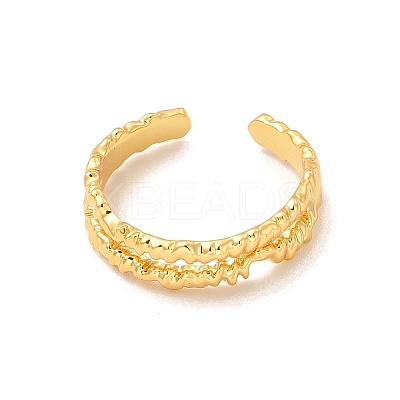 Brass Open Cuff Ring for Women RJEW-A015-03G-1