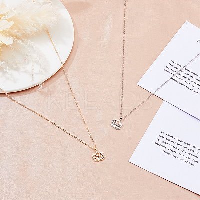 2Pcs 2 Colors Alloy Pendant Necklaces Set NJEW-FI0001-54-1