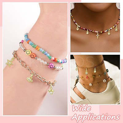 16Pcs 8 Style Brass Micro Pave Cubic Zirconia Charms ZIRC-CJ0003-33-1