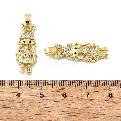 Girl Brass Micro Pave Cubic Zirconia Pendants KK-M325-15B-G-1