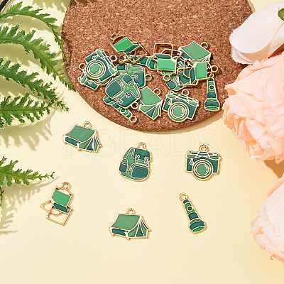 20Pcs 5 Styles Camping Equipment Series Alloy Enamel Pendants FIND-YW0007-13A-1