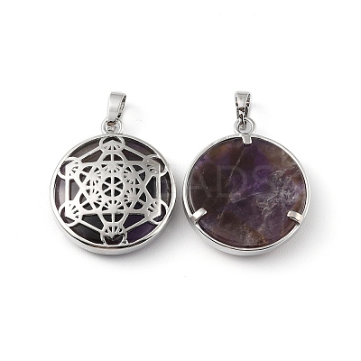 Natural Amethyst Pendants G-P498-04P-26-1