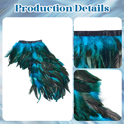 Gothic Style Natural Feather Cape AJEW-WH20067-017A-1