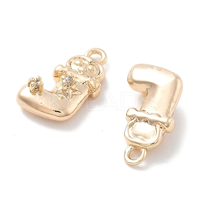 Brass Micro Pave Cubic Zirconia Charms KK-M102-01G-1