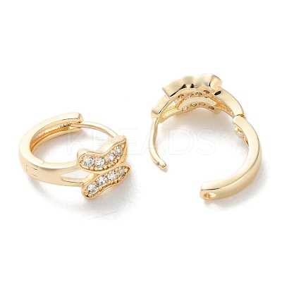 Brass Micro Pave Clear Cubic Zirconia Hoop Earrings EJEW-C121-06G-1