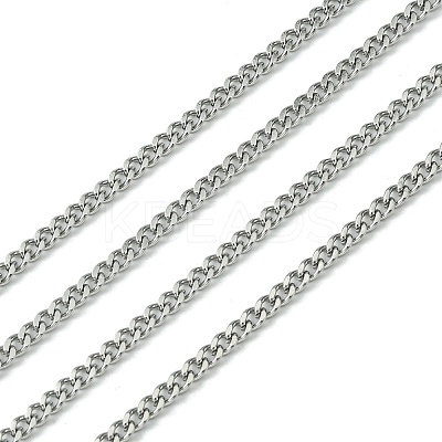Tarnish Resistant 304 Stainless Steel Curb Chain Twist Link Chains CHS-K001-18-2.2mm-1