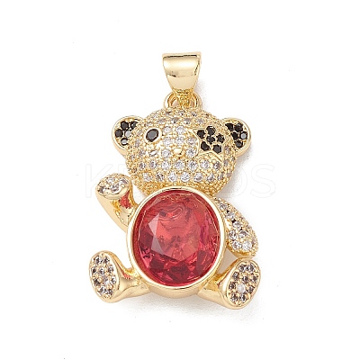 Brass Micro Pave Cubic Zirconia Pendants KK-M240-14-1