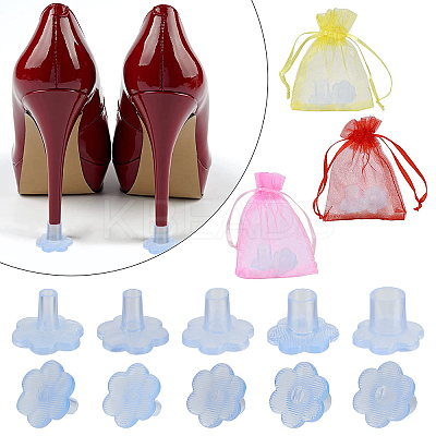 10 Sets 5 Style TPU Plastic High Heel Stoppers Protector AJEW-GF0005-21A-1