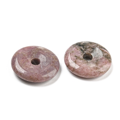 Natural Rhodonite China Safety Buckle Pendants LS-G-B052-01-1