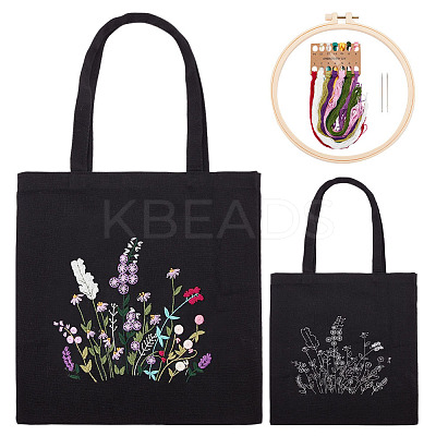 DIY Canvas Shoulder Bag Embroidery Starter Kit DIY-WH0386-47-1