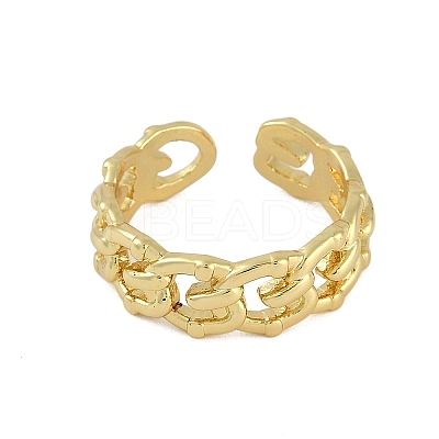 Hollow Rack Plating Brass Open Cuff Rings RJEW-D080-02G-1