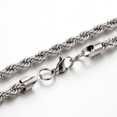 Tarnish Resistant 304 Stainless Steel Rope Chain Necklaces STAS-M174-010P-A-1