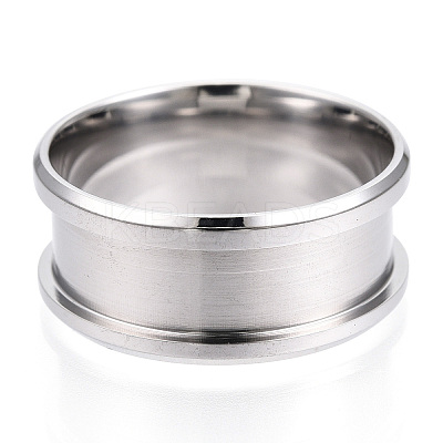 201 Stainless Steel Grooved Finger Ring for Men Women STAS-WH0039-10E-P-1