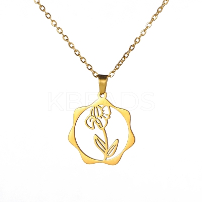 304 Stainless Steel Pendant Necklace PW-WG26640-04-1