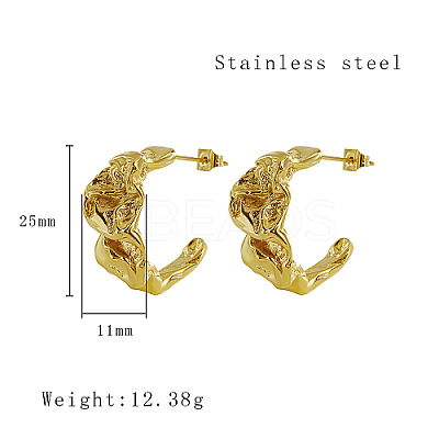 304 Stainless Steel Twist Stud Earrings GC6051-1-1