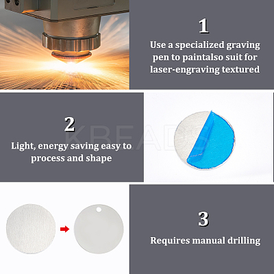 30Pcs Aluminium Alloy Blank Flat Round Sheet DIY-BC0014-47-1