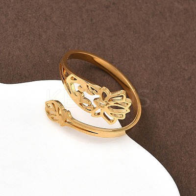 304 Stainless Steel Cuff Rings for Women LS-RJEW-F195-01G-1