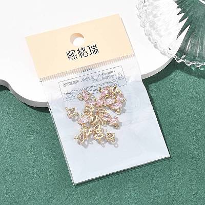 SHEGRACE Brass Pave Cubic Zirconia Horse Eye Connector Charms XGRQ2O431-436C-G-1