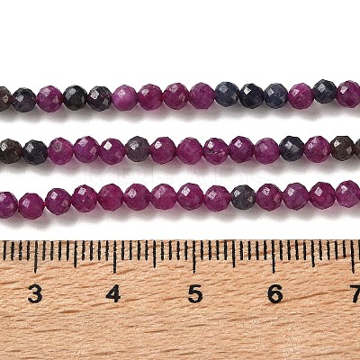 Natural Red Corundum/Ruby and Sapphire Beads Strands G-Z150-A03-3mm-1