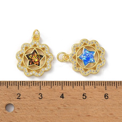 Brass Micro Pave Cubic Zirconia Pendants KK-A197-32G-1