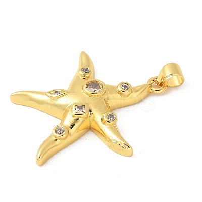 Brass Micro Pave Cubic Zirconia Pendants KK-U053-22G-1