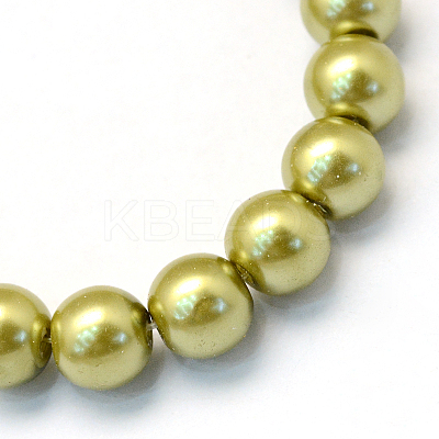 Baking Paint Pearlized Glass Pearl Round Bead Strands X-HY-Q003-6mm-43-1