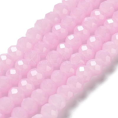 Baking Paint Imitation Jade Glass Bead Strands X-DGLA-A034-J8MM-A26-1
