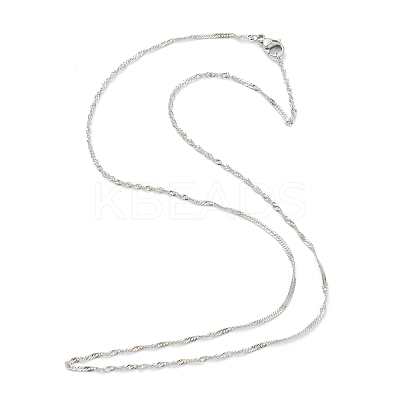 Non-Tarnish 304 Stainless Steel Singapore Chain Necklaces NJEW-I248-10P-1