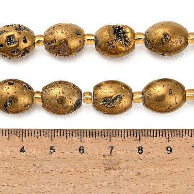 Electroplated Natural Druzy Geode Crystal Beads Strands G-F833-O01-01A-1