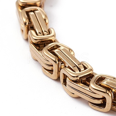 PVD Vacuum Plating 304 Stainless Steel Byzantine Chain Bracelets BJEW-I295-02B-G-1