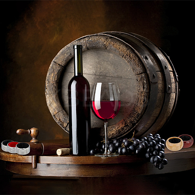 4 Style Wood & Stainless Steel Red Wine Ring FIND-FH0007-12-1