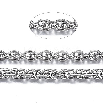 Tarnish Resistant 304 Stainless Steel Rope Chains CHS-T003-30B-P-1