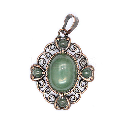 Retro Hollow Natural Aventurine Pendants PW-WG7B8C5-16-1