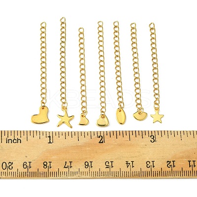 7Pcs 7 Styles 304 Stainless Steel Chain Extender STAS-FS0001-49G-1