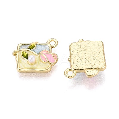 Rack Plating Alloy Enamel Pendants ENAM-N065-03KCG-1
