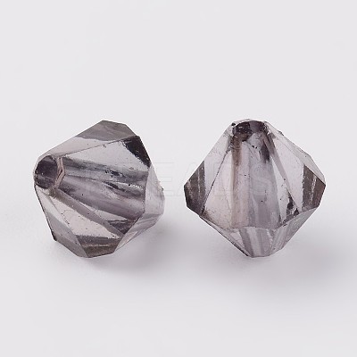 Faceted Bicone Transparent Acrylic Beads LS-DBB4mm-60-1