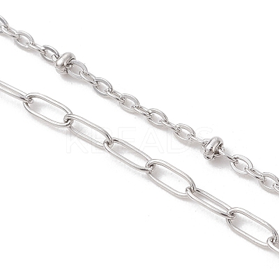 304 Stainless Steel Cable Chain Satellite Chain Bracelet Making AJEW-JB01515-01-1