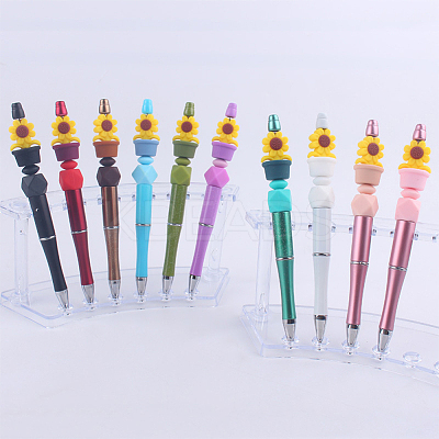 9Pcs 9 Colors Sunflower Silicone Beads SIL-CA0002-70-1