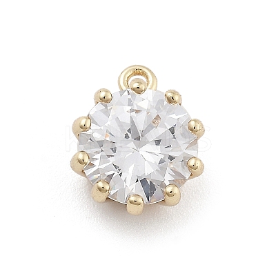 Brass Micro Pave Cubic Zirconia Pendants KK-M306-08G-1