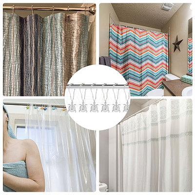 Iron Shower Curtain Rings for Bathroom AJEW-UN0001-36-1