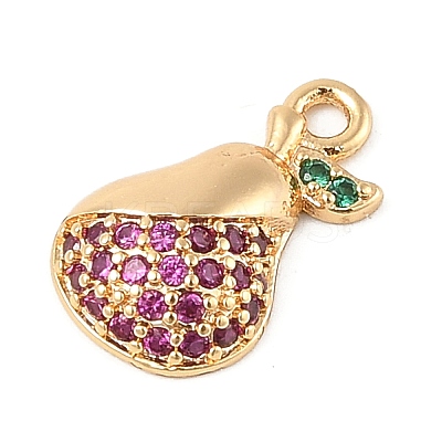 Brass Micro Pave Cubic Zirconia Pendants KK-R219-36C-G-1
