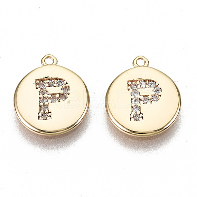 Brass Micro Pave Clear Cubic Zirconia Charms KK-N231-233P-NF-1