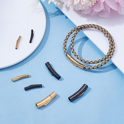 8Pcs 8 Styles 304 Stainless Steel Bayonet Clasps STAS-AR0002-69-1