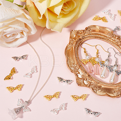 150Pcs 3 Colors Zinc Alloy Butterfly Beads FIND-SC0011-83-1