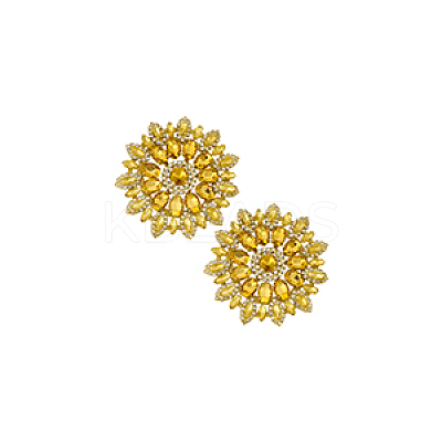 2Pcs Alloy with Rhinestone Handicraft Beading Appliques AJEW-FG0004-29E-1