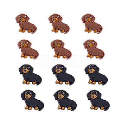 12Pcs 2 Colors Dog Food Grade Eco-Friendly Silicone Focal Beads FIND-DC0005-16-1