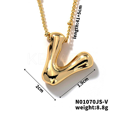 Simple and Stylish Brass Letter Pendant Satellite Chain Necklaces for Women Men GF2554-22-1
